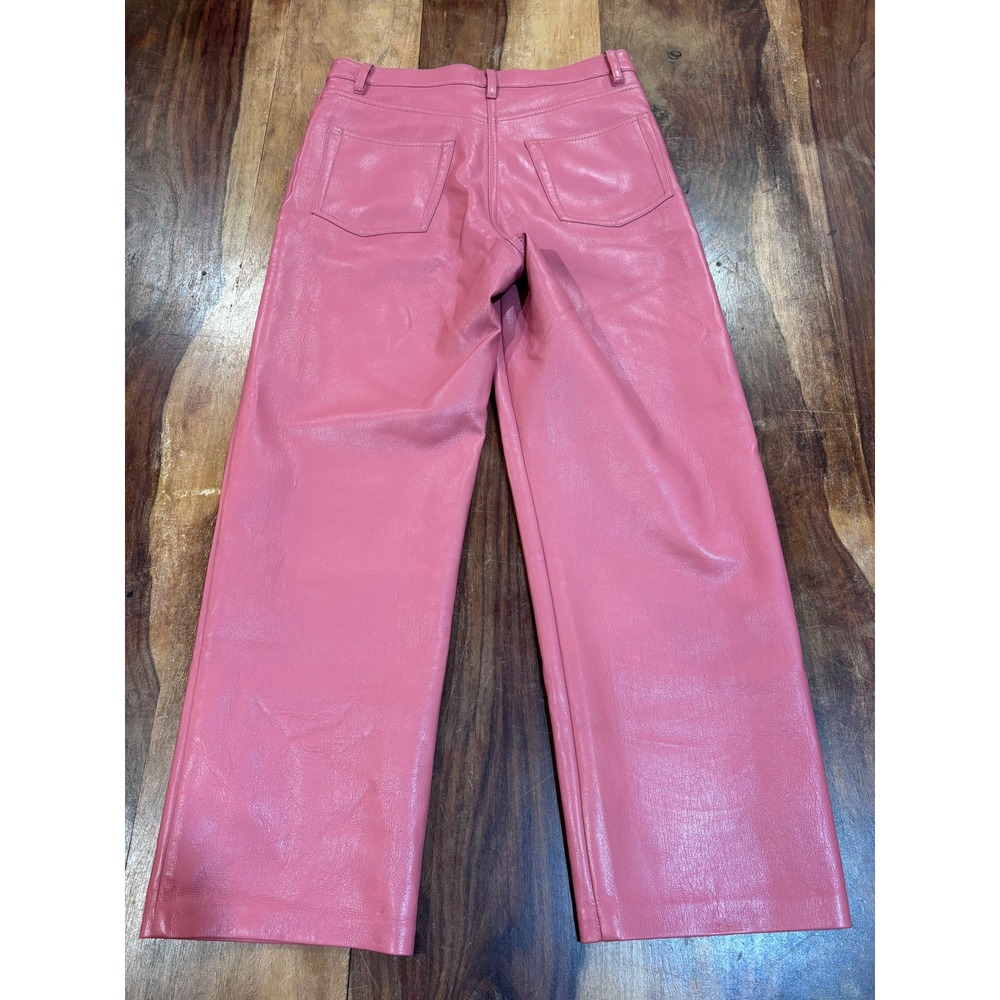 Wilfred Melina vegan leather pants women 4 pink high rise cropped straight leg